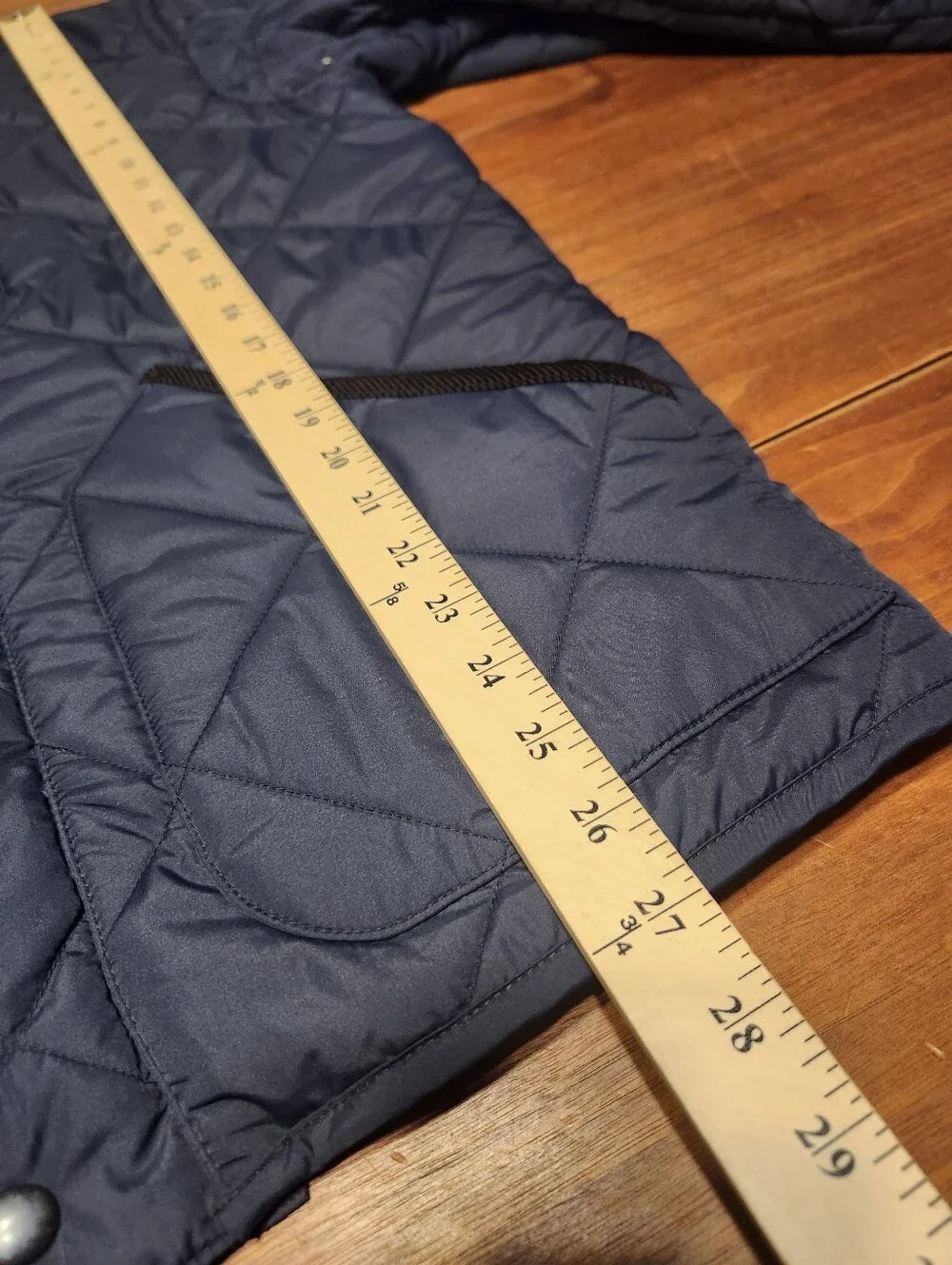 J.Crew Jacket Mens M Navy Diamond Quilted Barn Field Corduroy Collar Zip Snap